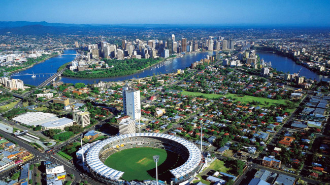 Обои картинки фото города, брисбен , австралия, панорама, стадион