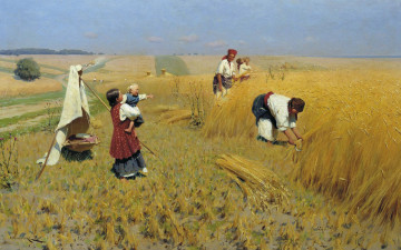 Картинка рисованное николай+пимоненко жатва поле женщины дети