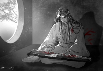 Картинка аниме mo+dao+zu+shi лань ванзи кровь слезы гуцинь