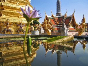 Картинка the temple of emerald buddha bangkok thailand города бангкок таиланд