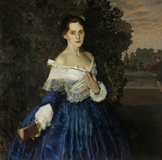 Картинка константин сомов дама голубом рисованные
