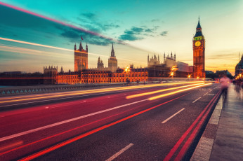 Картинка города лондон великобритания биг-бен дорога выдержка