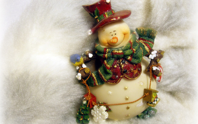 Обои картинки фото праздничные, снеговики, снеговик, шляпа