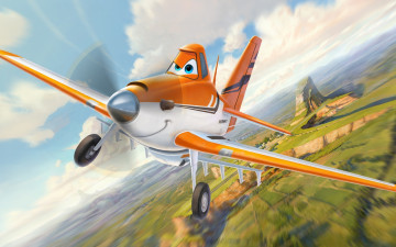 Картинка мультфильмы planes самолеты тачки кукурузник полет скорость