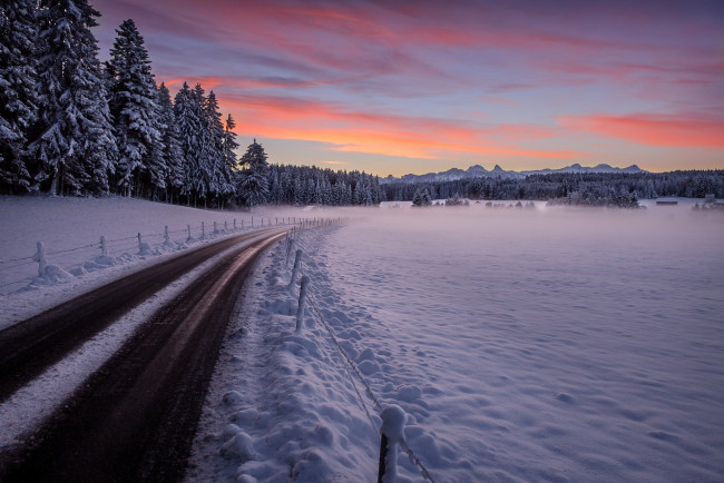 Обои картинки фото природа, дороги, дорога, снег