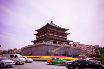 Картинка колокольная+башня города -+буддийские+и+другие+храмы колокольная китай сиань достопримечательности башня