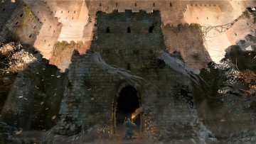 Картинка фэнтези замки человек разруха замок