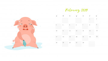 Картинка календари рисованные +векторная+графика слезы свинья поросенок
