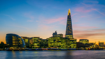 Картинка города лондон+ великобритания здания лондон огни