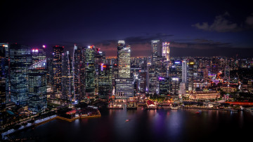 обоя города, сингапур , сингапур, cингапур, городской, вид, обзор, огни, небоскребы, author, tobias, reich