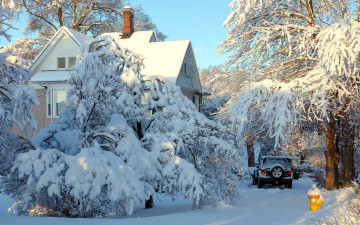 Картинка города -+здания +дома снег дом зима
