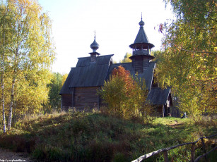Картинка кострома музей деревянного зодчества осень города православные церкви монастыри