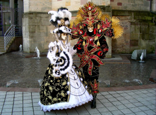 Картинка разное маски карнавальные костюмы карнавал канал венеция