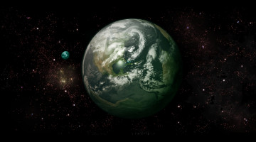 Картинка космос арт планеты звёзды спутник