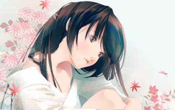 Картинка аниме unknown +другое fuuchouin kazuki девушка цветы листья