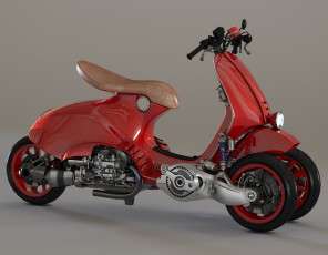 Картинка мотоциклы мотороллеры стиль мотороллер дизайн