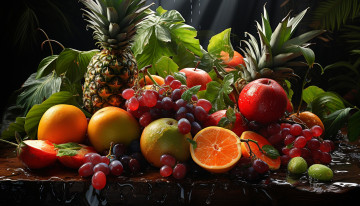 Картинка 3д+графика еда- food фрукты ягоды