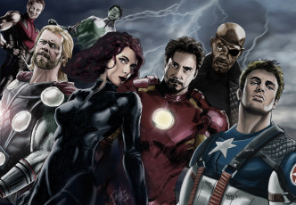 Картинка the avengers рисованные люди мстители