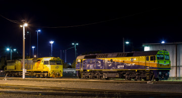 Картинка техника локомотивы дорога железная ночь