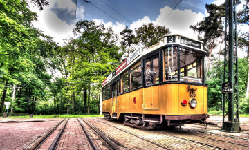 Картинка техника трамваи парк трамвай рельсы