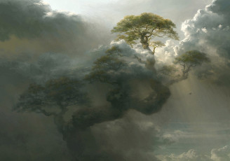 Картинка рисованное живопись дерево