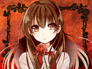 Картинка аниме ib девушка роза