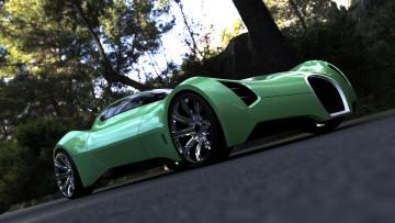 обоя bugatti aerolithe concept 2025, автомобили, bugatti, aerolithe, concept, 2025, салатовый, supercar, car, движение