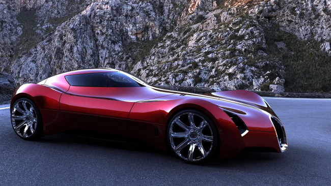 Обои картинки фото bugatti aerolithe concept 2025, автомобили, bugatti, supercar, красный, 2025, concept, aerolithe, car, движение