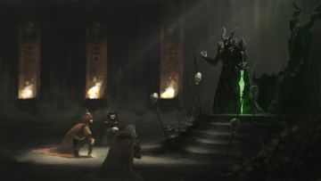 Картинка bannermen видео+игры ---другое демон люди черепа трон