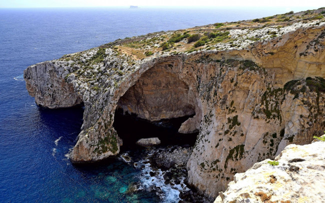 Обои картинки фото blue grotto, malta, природа, побережье, blue, grotto