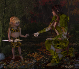 Картинка 3д графика fantasy фантазия лес эльфийки