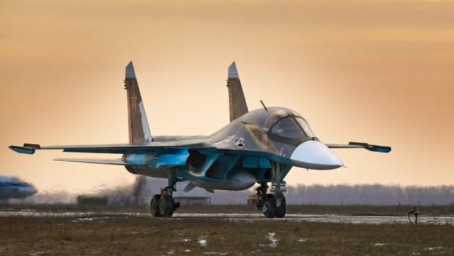 Обои картинки фото авиация, боевые, самолёты, су-34