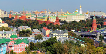 Картинка города москва+ россия панорама кремль