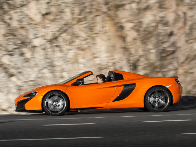 Обои картинки фото автомобили, mclaren, 650s, spyder, 2014, оранжевая
