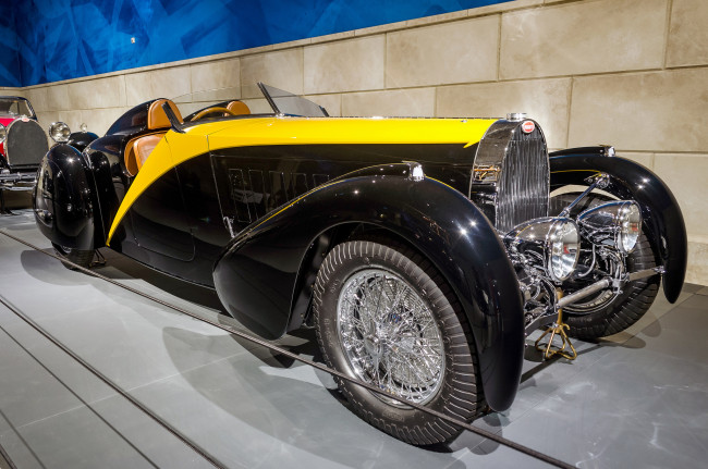 Обои картинки фото bugatti type 57 roadster `grand raid` gangloff 1934, автомобили, выставки и уличные фото, ретро, история, выставка, автошоу