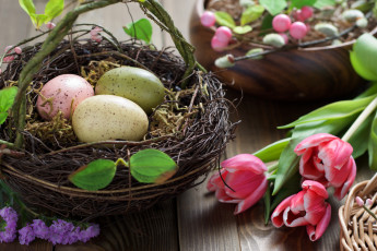 Картинка праздничные пасха весна яйца цветы праздник