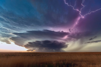 Картинка природа молния +гроза сша южная дакота шторм тучи облака молня