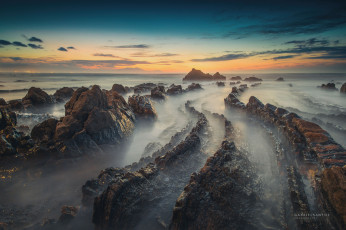 Картинка природа побережье скалы море страна басков испания