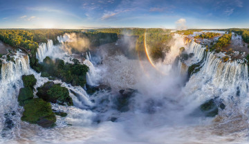 Картинка природа водопады бразилия южная америка аргентина радуги игуасу