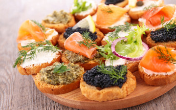 Картинка еда бутерброды +гамбургеры +канапе укроп рыба икра sandwiches caviar fish