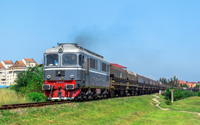 Обои картинки фото техника, поезда, состав, железная, локомотив, дорога, рельсы