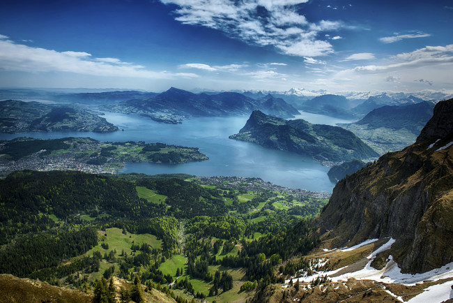 Обои картинки фото люцернское озеро швейцария, природа, реки, озера, люцернское, озеро, швейцария, горы, небо, леса