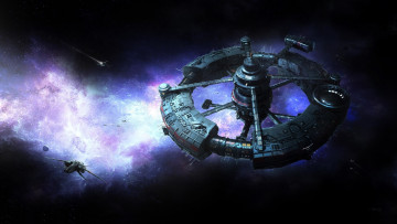 Картинка фэнтези космические+корабли +звездолеты +станции фантастика корабль вселенная звезды космос арт sci-fi