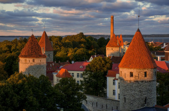 обоя города, таллин , эстония, башни