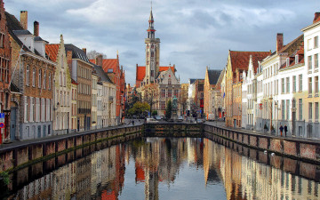 Картинка города брюгге+ бельгия канал