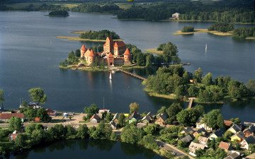 Картинка города тракайский+замок+ литва trakai castle