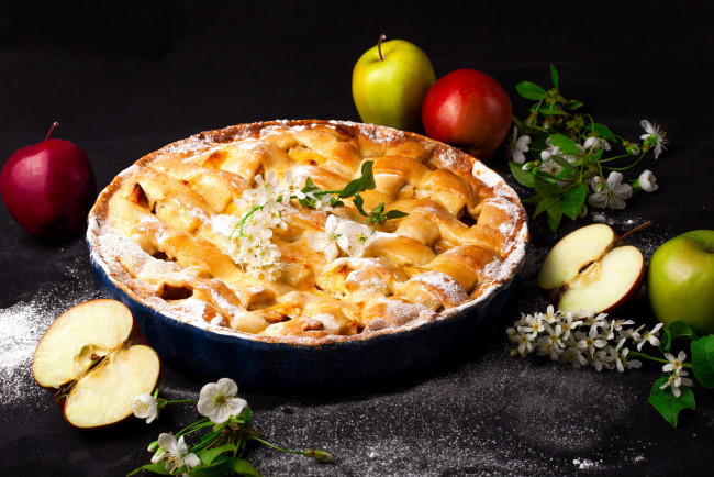 Обои картинки фото еда, пироги, пай, яблочный, яблоки, пирог