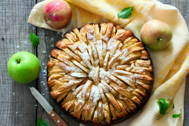 Обои картинки фото еда, пироги, пирог, пай, яблочный, яблоки