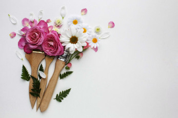 Картинка цветы разные+вместе розы хризантемы