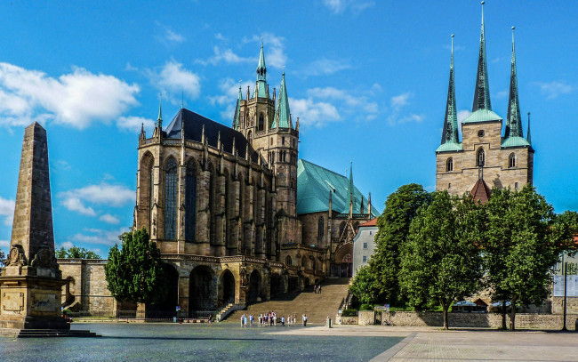 Обои картинки фото erfurt, germany, города, - католические соборы,  костелы,  аббатства